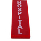 LEGO Red Tile 2 x 6 with White 'HOSPITAL' Sticker (69729)