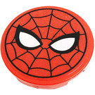 LEGO Rood Tegel 3 x 3 Ronde met Spider-man Masker Sticker (67095)