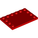 LEGO Rood Tegel 4 x 6 met Studs Aan 3 Edges (6180)
