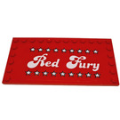 LEGO Red Tile 6 x 12 with Studs on 3 Edges with 'Red Fury' Sticker (6178)