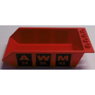 LEGO rot Tipper Eimer 4 x 6 mit rot 'A34', 'W56' und 'M02' auf Schwarz Aufkleber mit hohlen Bolzen (4080)