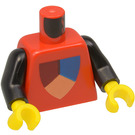 LEGO rot Torso mit Classic Tri-Colored Schild (973)