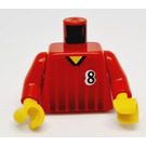 LEGO Red Torso with Fading Black Stripes and Number 8 (973)