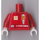 LEGO Rød Overkropp med Ferrari, Shell Logos og K. Raikkonen (973)