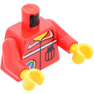 LEGO Rood Torso met Jasje, Radio, 'Ruimte Port-logo' (973 / 73403)