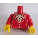 LEGO Red Torso with White and Yellow Striped Scarf (973)