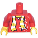 LEGO rot Torso mit Weiß und Gelb Striped Schal (973)