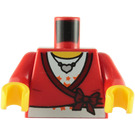 LEGO Rosso Busto con Wrap Superiore over Bianco Maglietta con Stelle e Cuore Collana (76382 / 88585)