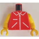 LEGO Red Town Torso with Yellow Arms and Yellow Hands and white Zip (973)