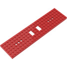 LEGO Red Train Chassis 6 x 24 x 0.7 with 3 Round Holes at Each End (6584)