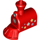 LEGO rot Zug Vorderseite 2 x 4 mit Scheinwerfer und Stars (28592 / 77972)