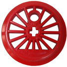 LEGO Red Train Wheel Large Ø30 with Axlehole and Pinhole with Flange
