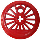 LEGO Red Train Wheel Large Ø37 with Axlehole and Pinhole with Flange