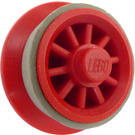 LEGO Rød Train Wheel Spoked with Rim