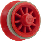LEGO Red Train Wheel Spoked with Rim