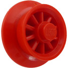 LEGO Red Train Wheel with Spokes with Metal Pin for Wagon