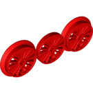 LEGO rouge Train roues - 3 for RC Trains (85489)