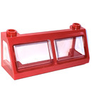 LEGO Red Train Window 2 x 6 x 2 with Clear Glass (6567)