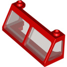 LEGO Red Train Windscreen 2 x 6 x 2 with Transparent Black Glass (6567)