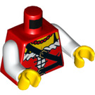 LEGO Rood Treasure Island Pirate Princess Minifig Torso (973 / 76382)