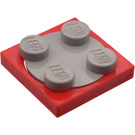 LEGO Red Turntable 2 x 2 with Medium Stone Gray Top (74340)