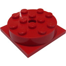LEGO Rood Turntable 4 x 4 Basis met Same Color Top (3403 / 73603)