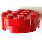 LEGO Red Turntable 4 x 4 Old Style, Faceted with Indented Base