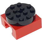 LEGO Rojo Placa giratoria Piernas con Negro Parte superior (30516 / 76514)