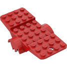 LEGO Red Vehicle Base 10 x 4 with Two Wheel Holders