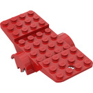 LEGO Rood Voertuig Basis 10 x 4 met Twee Wiel Holders