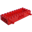 LEGO червен Вагон Отдолу 4 x 10 x 1.3 с отстрани Карфици (30643)