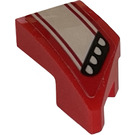 LEGO Red Wedge 1 x 2 Left with Stripes and Lights Sticker (29120)