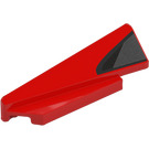 LEGO Rosso Cuneo 1 x 5 Spoiler Sinistra con Argento e Nero (3388)