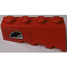 LEGO Rood Wig 2 x 4 Sloped Links met Exhaust (Links) Sticker (43721)