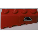 LEGO Rood Wig 2 x 4 Sloped Rechtsaf met Exhaust (Rechtsaf) Sticker (43720)