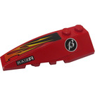 LEGO Red Wedge 2 x 6 Double Left with Orange and Black Flames, White 'RAIZR' and '13' Sticker (41748)