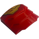 LEGO Rood Wig 3 x 4 met Stepped Sides met Armor (Rechtsaf) Sticker (66955)