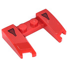LEGO rouge Coin 3 x 4 x 0.7 avec Coupé avec Noir Air Vent Décoration Autocollant (11291)
