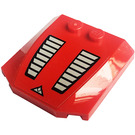 LEGO Red Wedge 4 x 4 Curved with Air Vents Sticker (45677)