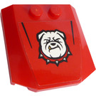 LEGO rouge Coin 4 x 4 Incurvé avec Bulldog Diriger Autocollant (45677)