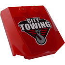 LEGO rouge Coin 4 x 4 Incurvé avec "CITY TOWING" et Crochet Autocollant (45677)