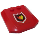 LEGO Red Wedge 4 x 4 Curved with Fire Logo 7206 Sticker (45677)