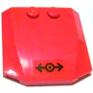 LEGO rouge Coin 4 x 4 Incurvé avec Train logo Bas Autocollant (45677)