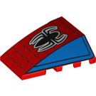 LEGO Red Wedge 4 x 4 Triple Curved without Studs with Spider and Web (45954 / 47753)