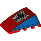 LEGO Red Wedge 4 x 4 Triple Curved without Studs with Spider and Web (47753)