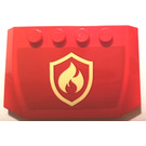 LEGO rot Keil 4 x 6 Gebogen mit Feuer Emblem Aufkleber (52031)
