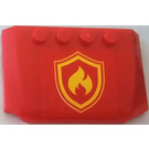 LEGO Red Wedge 4 x 6 Curved with Fire Logo Sticker (52031)