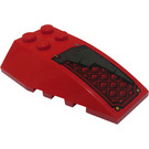 LEGO rot Keil 6 x 4 Verdreifachen Gebogen mit Diamant Shapes Links Aufkleber (43712)