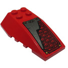 LEGO rot Keil 6 x 4 Verdreifachen Gebogen mit Diamant Shapes Recht Aufkleber (43712)