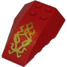 LEGO Red Wedge 6 x 4 Triple Curved with Gold Dragon Head Sticker (43712)